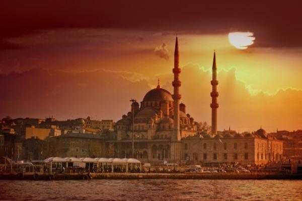 New mosque in sunset, istanbul, turkey_01.JPG