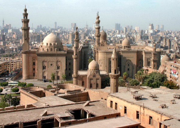 04-12-11_ Mosque of Sultan Hassan (Left) & Mosque of ar-Rifai (Right) Seen from the Citadel_ Cairo-20001.JPG