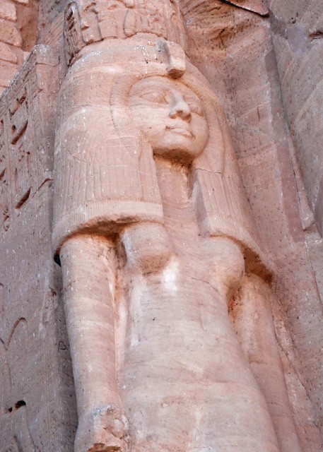 04-06-11_ Statues of Nefertari as Goddess Hathor on the Facade of Queen Nefertari's Temple in Great Temple of Abu Simbel0001.JPG