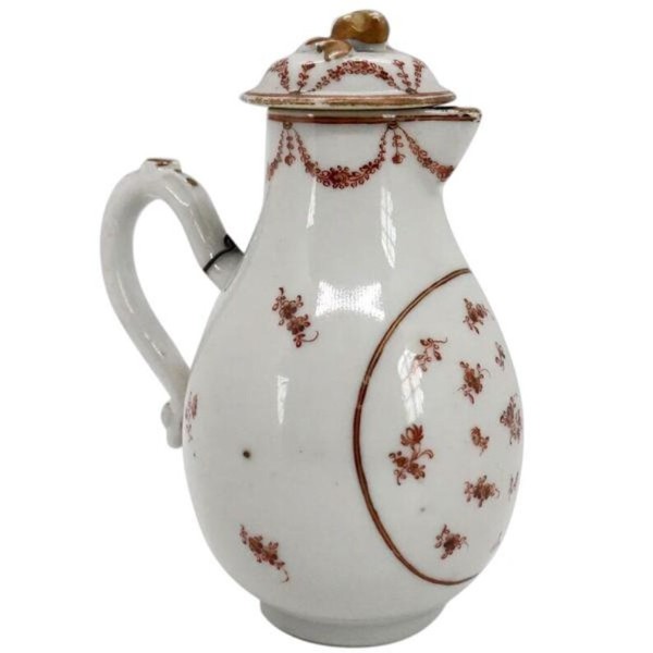 Antique 1700's Early Chinese Export Iron Red and Gilt Porcelain Sparrow Beak Milk Jug Pitcher-Creamer.jpg