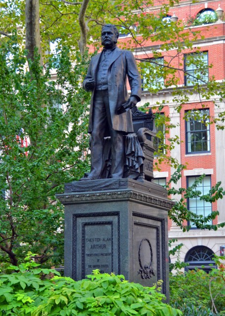 2022-09-25_Madison Sq Park_Statue of 21st President Chester A. Arthur vetoed the 1st version of the 1882 Chinese Exclusion Act, arguing that its 20-year ban on Chinese immigrants to the US violat0001.JPG