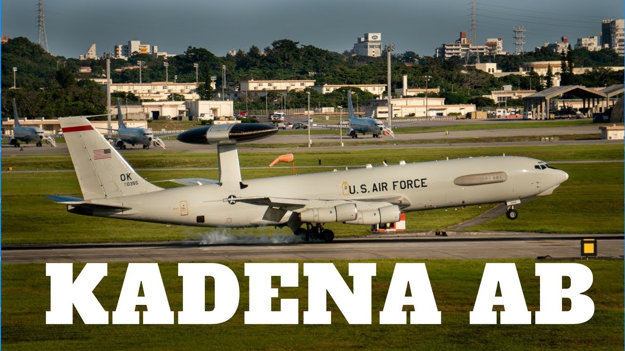 4K] Kadena Air Base Plane Spotting Featuring U.S. Air Force E-3, F ...