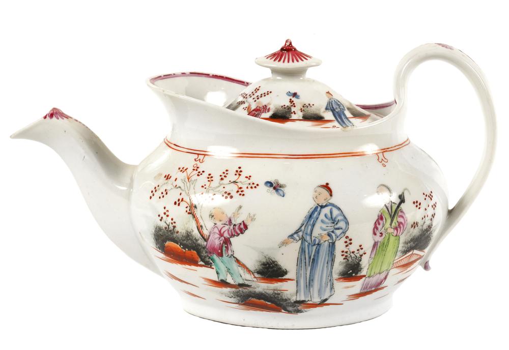 Lot - Antique Newhall Porcelain Teapot Pattern #421