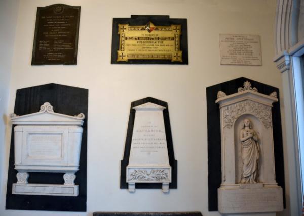 2024-02-18_A Collection of Memorials within the Narthex Commemorating the Burials of Stuyvesant Family Members & Nicholas Fish (1758–1833), Officer During the Revolutio.JPG