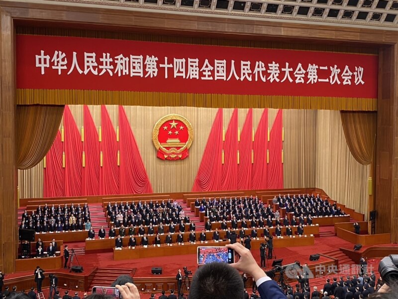 中國第14屆全國人民代表大會第二次會議11日下午閉幕。（中央社檔案照片）