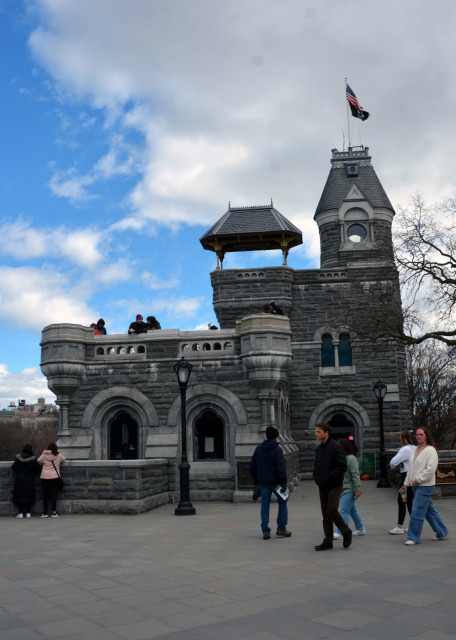 2024-04-06_Belvedere Castle in Hybrid of Gothic and Romanesque (1869) w the Anemometer & Wind Vane on the Top of the Tower to Record the Official Wind Speed & Direction for Central Park0001.JPG
