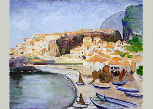 C?mara de Lobos, the Fishing Port of Madeira by Winston Spencer Churchill (1874–1965).jpg