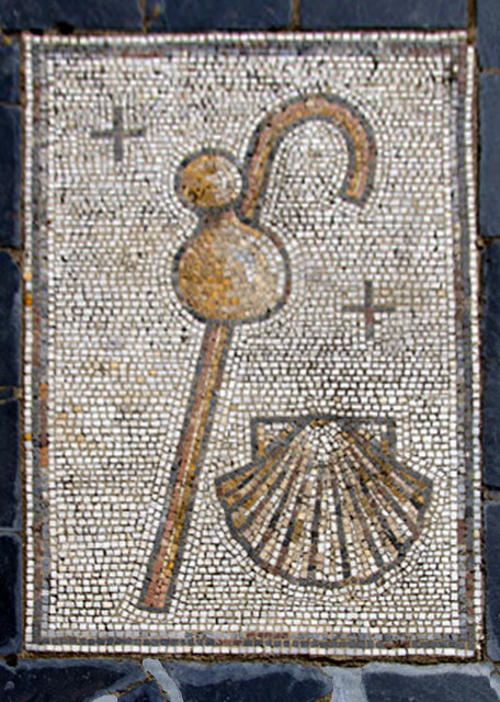 2024-06-15_61_Pilgrimage Symbols w a Staff_ a Gourd_ & a Scallop Shell Depicted to St James_ the Patron Saint of Spain0001.JPG