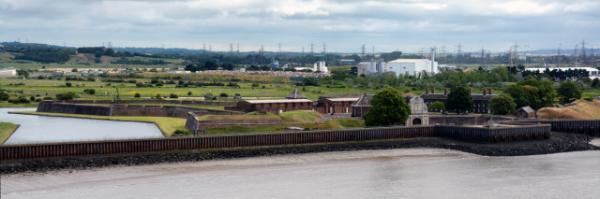 2024-06-22_17_Tibury Fort, the 17th-Century Ravelin, Drawbridges, & the Inner Moat along the River Thames, Including the Boom or Na.JPG