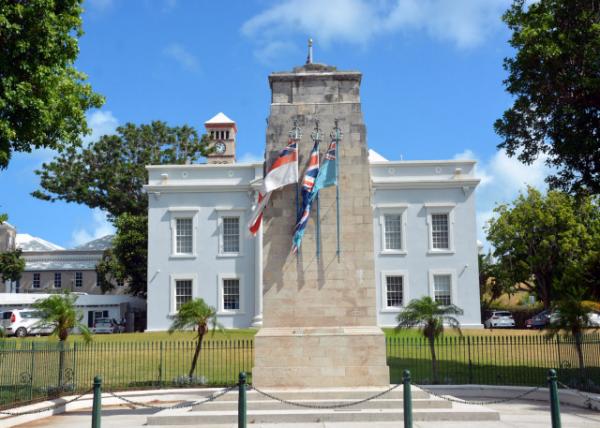 2024-08-08_21_Cenotaph Honoring  Bermuda's War Dead Built in 1920 from Limestone &  a Replica of the One in Whitehall_ London & & Cabinet Bldg  Home to Bermuda's Senate 0001.JPG