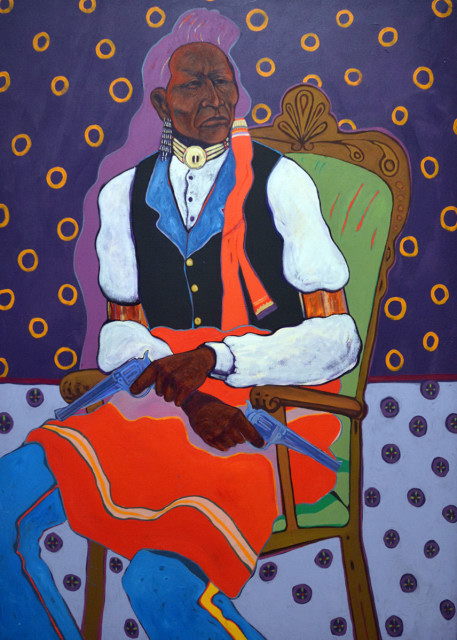 2024-10-19_213T. C. Cannon 2 Guns Arikara 1977 Acrylic & Oil on Canvas0001.JPG