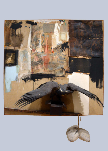 2024-10-19_306_Robert Rauschenberg Canyon 1959 Oil_ Pencil_ Paper_ Metal_ Photgraph_ Facric_ Wood_ Canvas_ Buttons_ Mirror_ Taxidermied Eagle_ Cardboard_ Pillow_ Paint Tube_ & Other Material0001.JPG