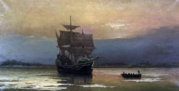 Mayflower_in_Plymouth_Harbor,_by_William_Halsall.jpg