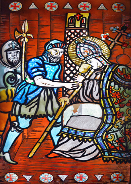 2016-07-09_Kinsale_Wine Museum_St. Patrick Drinking Wine w the High King Laoghaire @ Hill of Tara in 433AD Ԫ433ʥʹͽ߹͸ɽ-10001.JPG