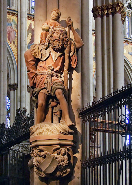2017-08-18_Kölner Dom_The Medieval Statue of St. Christopher Welcomes Travellers0001.JPG