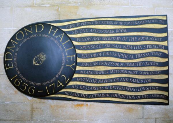 2016-06-24_Westminster Abbey_Plaque of Edmond Halley ɡ-30001.JPG