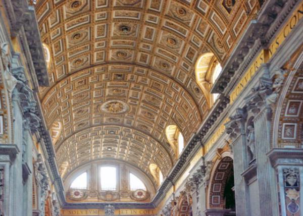 2015-07-04_Vatican_Maderno's Nave Looking from the Chancel of St. Peter's Basilica_Arched Coffered Ceiling ӹ0001.JPG