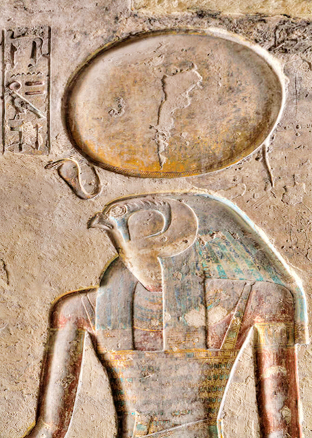 04-08-11_ Valley of the Kings_Relief of the God Horus, Tomb of Ramses III, KV11.jpg