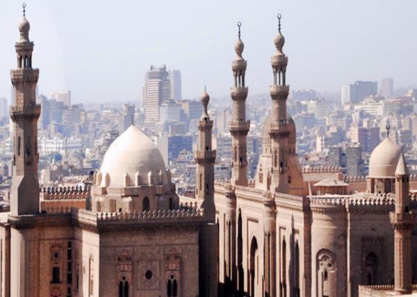 04-12-11_ Mosque of Sultan Hassan (Left) & Mosque of ar-Rifai (Right) Seen from the Citadel յ-10001.JPG