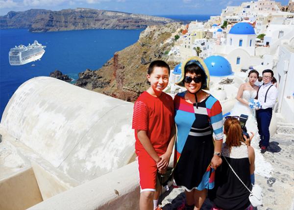 2015-06-19_Emerald Princess Anchored near Oia Pristine Whitewashed Village in Santorini.jpg