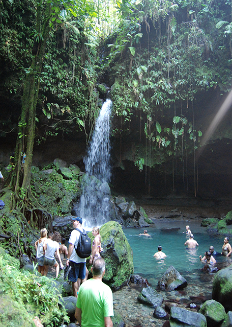 01-29-08_ Morne Trois Pitons NP_50-ft-15-m Cascading Waterfall over Emerald Pool 50Ӣ15׸ߵļٲ0001.JPG