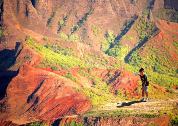 10-09-07_ Napali Coast_Rock Formation w Striking Red & Orange Rock Layers Contrasted against lush Greenery-10001.jpg