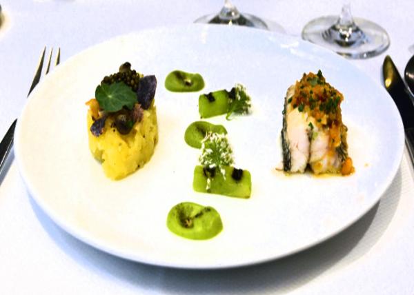 2024-04-27_03_Bar Kaffir Grilled Atlantic Black Bass_ Kaffir Lime Celtuce_ Crushed Yukon Gold Potatoes_ Kaluga Caviar_ Wild Pine Nut Gremolata0001.JPG