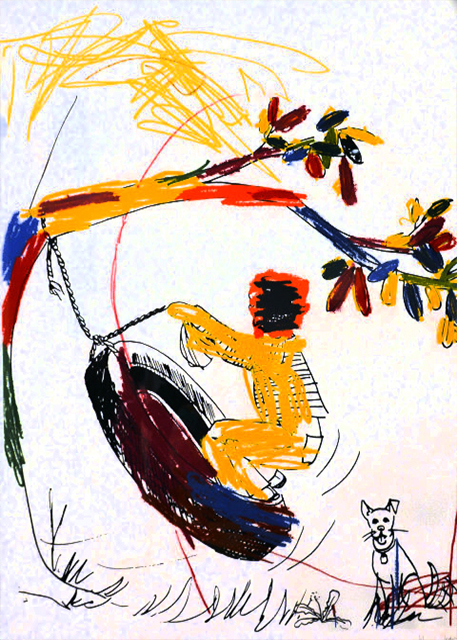 2022-10-22_NYU Grey Art Gallery-NYU Art Collection_Boy on Tire in Serigraph by Glenn Ligon (2004)0001.JPG