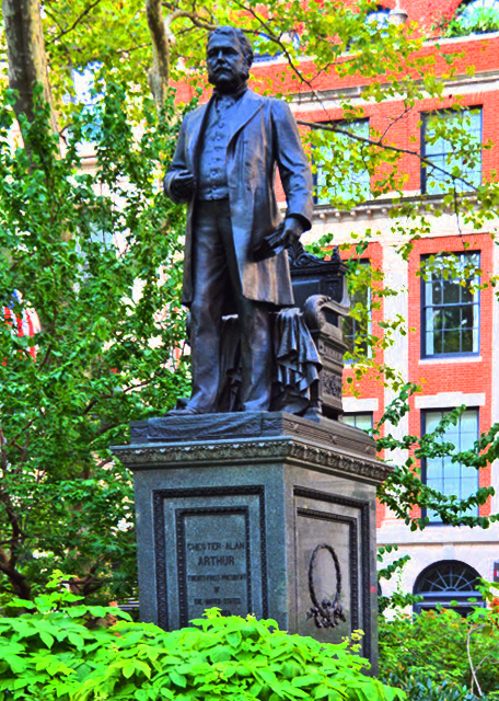 2022-09-25_Madison Sq Park_Statue of 21st President Chester A. Arthur vetoed the 1st version of the 1882 Chinese Exclusion Act, arguing that its 20-year ban on Chinese immigrants to the US violat0001.JPG