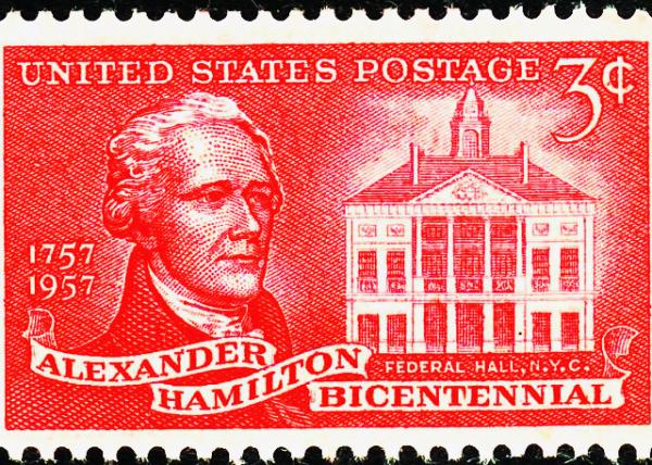 Alexander_Hamilt in Contrast to the Old Federal Hall on U.S. Postage0001.JPG