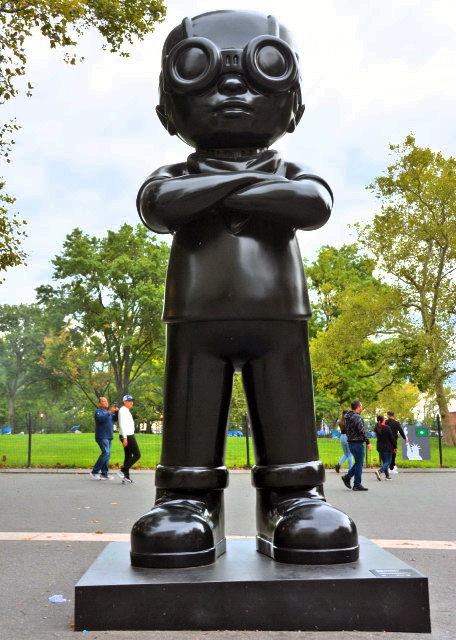 2022-09-25_Painted Fiberglass Monumental Sculpture of the Great Debate in Hebru Brantleys signature character_ Flyboy as an exploration into what a superhero character of color would look like0001.JPG