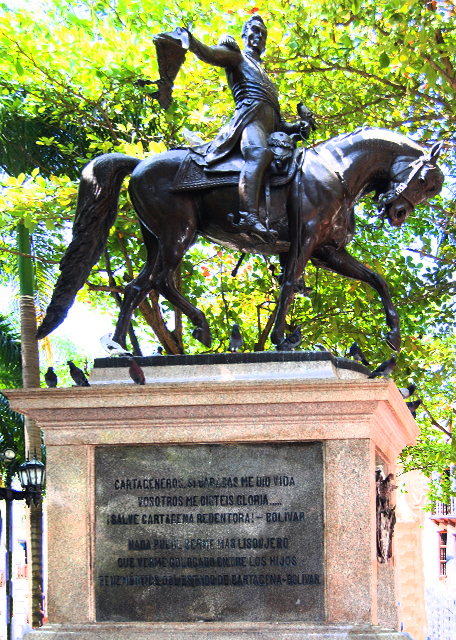 01-27-09_ Sculpture_Simn Bolvar's Equestrian Sculpture in the Eponymous Park-Cartagena Statue Plaza Bolivar ɡ߶0001.JPG