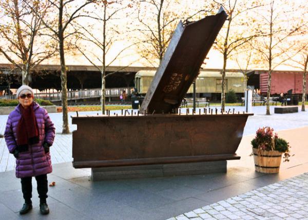 2021-11-28_Remnant from the World Trade Center w the Site of Abandoned rail Facilities Built on Landfills in the Back0001.JPG