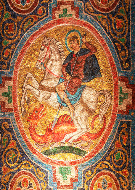 2021-12-15_Great Hall Archway_A Scene of Michael & the Dragon (Book of Revelation 127) Represents the New Church Fighting for Truth & against Falsity-10001.jpg