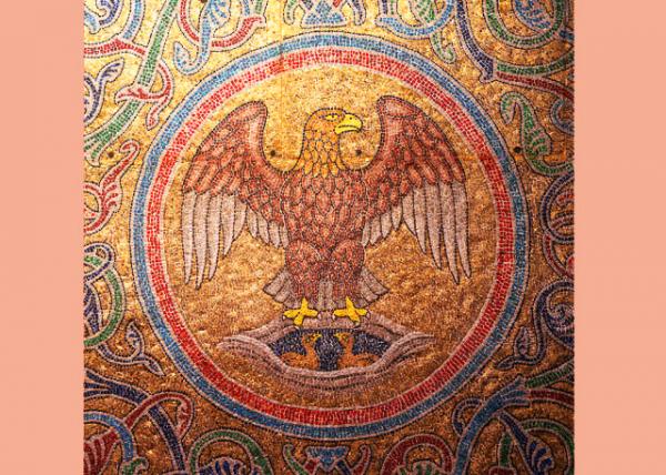 2021-12-15_Great Hall Archway_An Eagle Brooding over Her Chicks Represents the Instruction of the Young0001.JPG