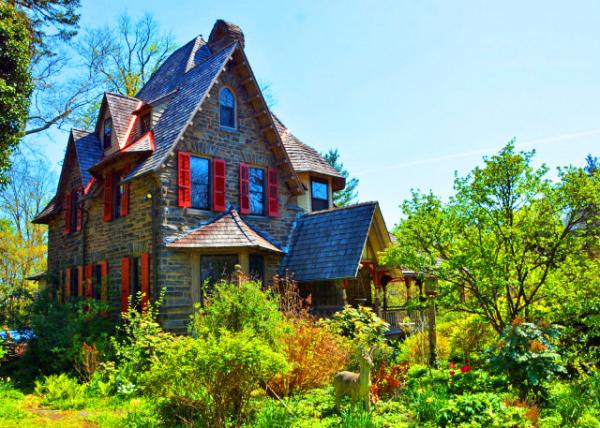 2022-04-24_Yeakle & Miller Houses @ 502 Bethlehem Pike Built of Stone w Shingled Hipped Roofs_ & Feature 2 Semi-Towers & Porches-30001.JPG