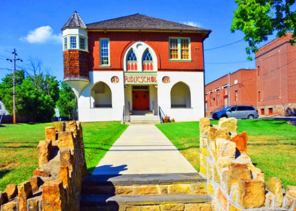 2022-07-23_Whitpain Public School (Whitpain High School_ 1895) in a Late Victorian Style w Queen Anne & Gothic Revival Style Details Sitting on a Fieldstone to0001.JPG