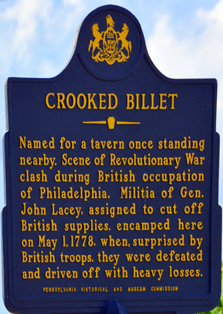 1764912731692646.jpg 2022-08-20_Crooked Billet_Named for a tavern once standing nearby. Scene of Revolutionary War clash during British occupation of Philadelphia. Militia of Gen. John Lacey_ assigned to cut o0001.JPG