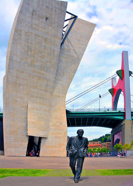 2024-06-16_11_Statue of Ramon Rubial_ a Spanish Socialist Leader_ under La Salve Bridge w Red Arc_ the Cable-Stayed Bridge Built in the 1970s0001.jpg