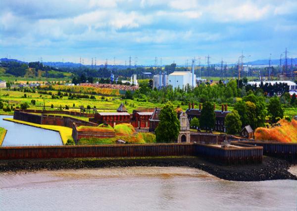2024-06-22_17_Tibury Fort, the 17th-Century Ravelin, Drawbridges, & the Inner Moat along the River Thames, Including the Boom or Na.JPG
