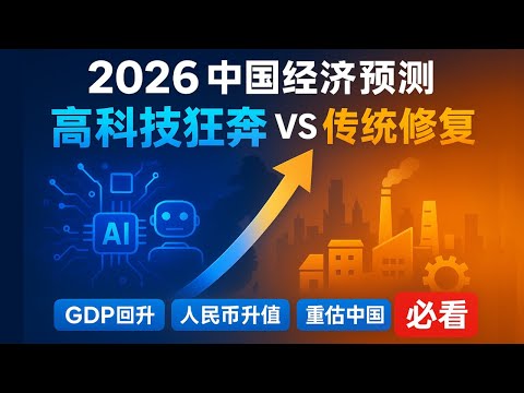 2026 中国经济预测来了！高科技狂奔 VS 传统修复：名义 GDP 回升 + 人民币升值，投资者必抓的 “重估中国” 机会！