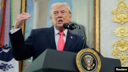 唐纳德·特朗普总统白宫出席马克韦恩·马林宣誓就任国土安全部长的仪式并发表讲话。(2026年3月24日)