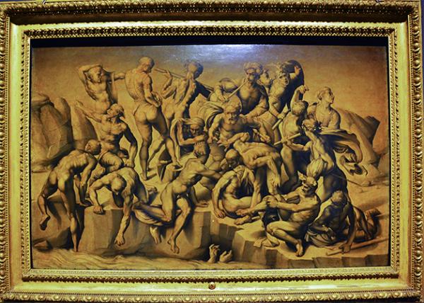 1775493170843682.jpg 2026-04-04_055_Bastiano (Aristotile) da Sangallo, The Central Episode of the Bathers in the Battle of Cascina, c 1542, a Monochrome Copy (Grisaille) on Poplar Wood0001.jpg