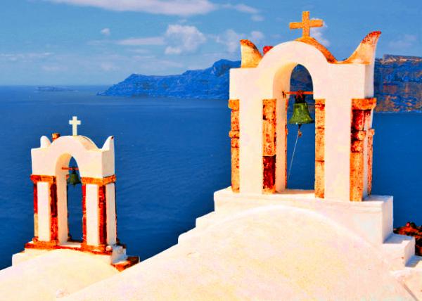 2015-06-19_Assumption of the Blessed Virgin Mary Church Overlooking Nea Kameni Island.JPG