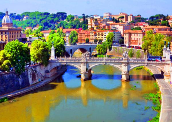 2015-07-05_Ponte Vittorio Emanuele II & Ponte Principe Amedeo Seen from Castel Sant'Angelo0001.JPG