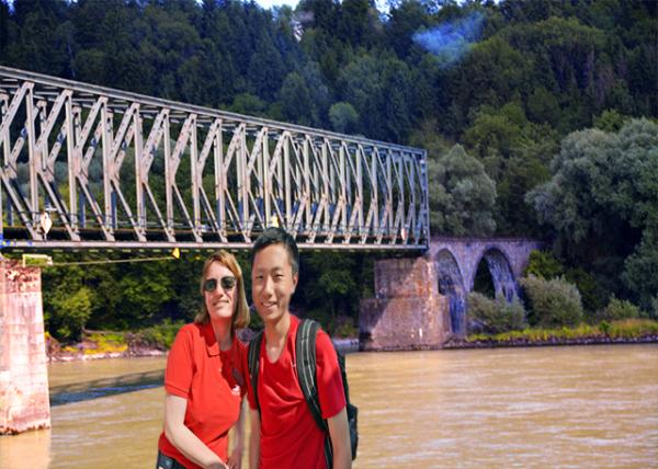 2017-07-05_Passau_Kräutlstein Bridge, a Historic Railway Bridge Crossing the Danube River w Sylvie Royer0001.jpg
