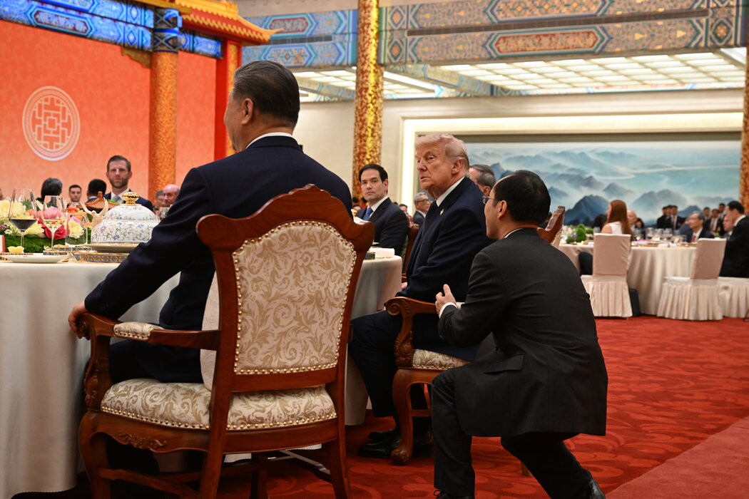 周四,特朗普总统出席在北京举行的国宴。