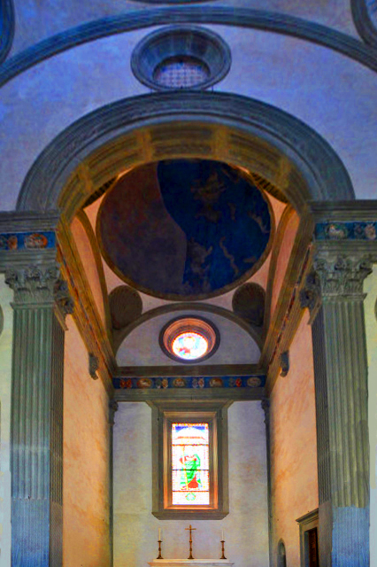 06_2018-07-19_Florence_Basilica di Santa Croce_Altar w Stained-Glass Window in the Pazzi Chapel ���R�Y���á������Ͳʴ�-10001.JPG