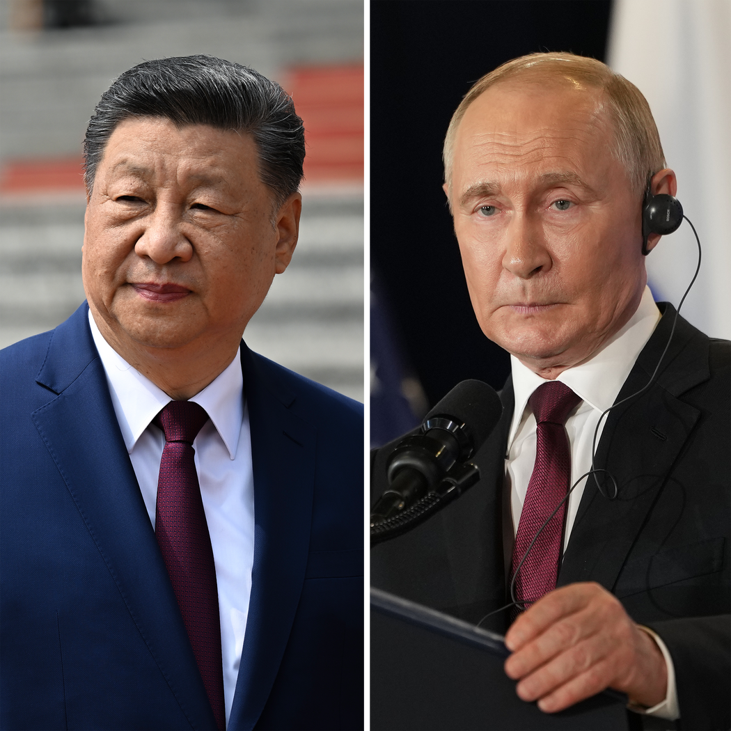 特朗普总统将中国领导人习近平（左）和俄罗斯领导人普京称为他的朋友。
