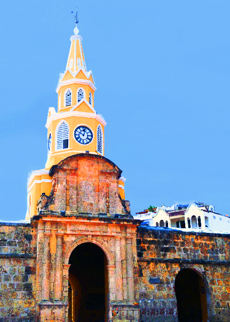 07_01-27-09_ Bldg_Baroque Puerta del Reloj, Built between 1704 & 1738, the Main City Walls Gate as One of the Most Successful Works of the Hispanic American School of Fortification.jpg